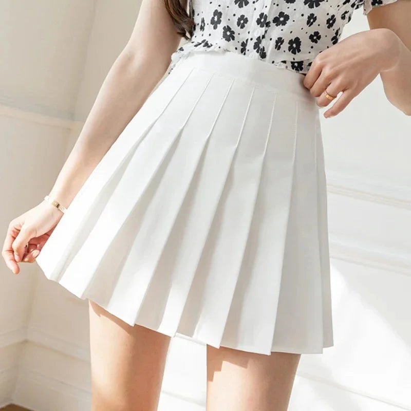 2024 falda blanca con volantes para mujer, falda de verano de cintura alta con cremallera para chica bailando JK, ropa barata, m - VibraStore