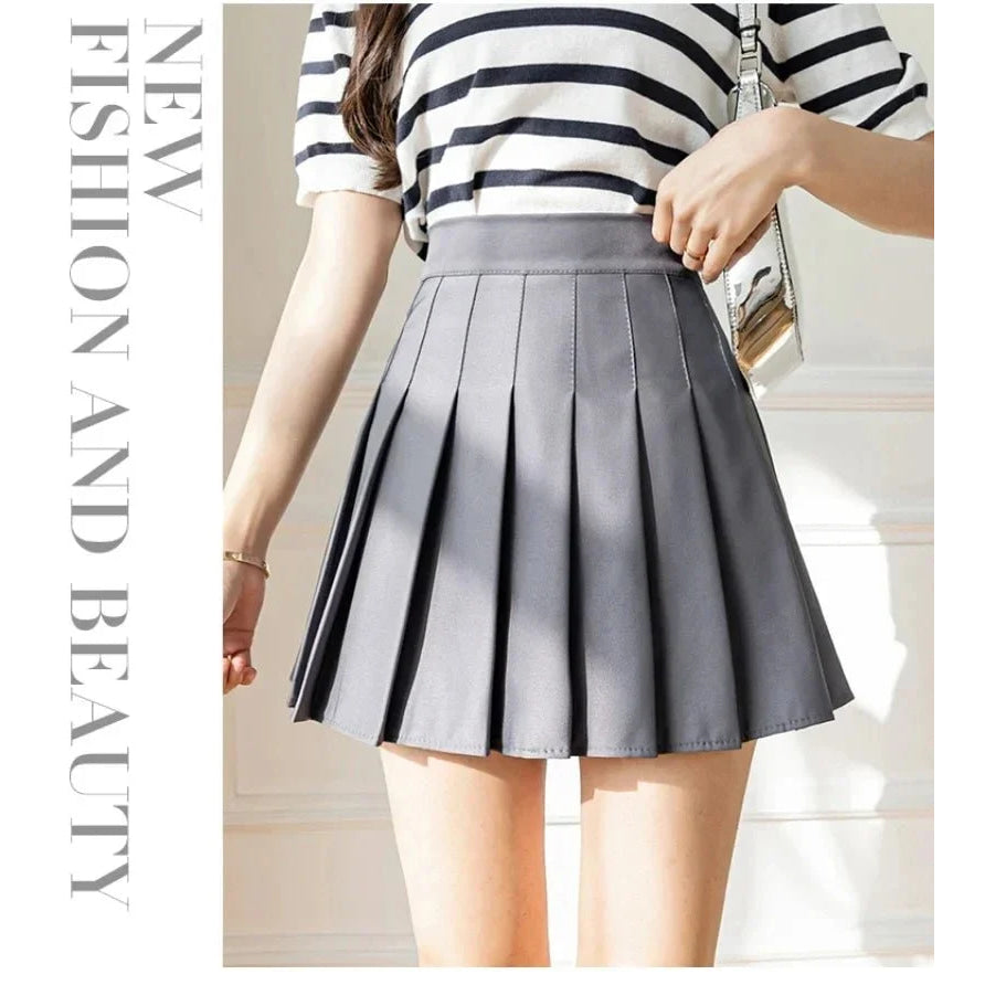 2024 falda blanca con volantes para mujer, falda de verano de cintura alta con cremallera para chica bailando JK, ropa barata, m - VibraStore