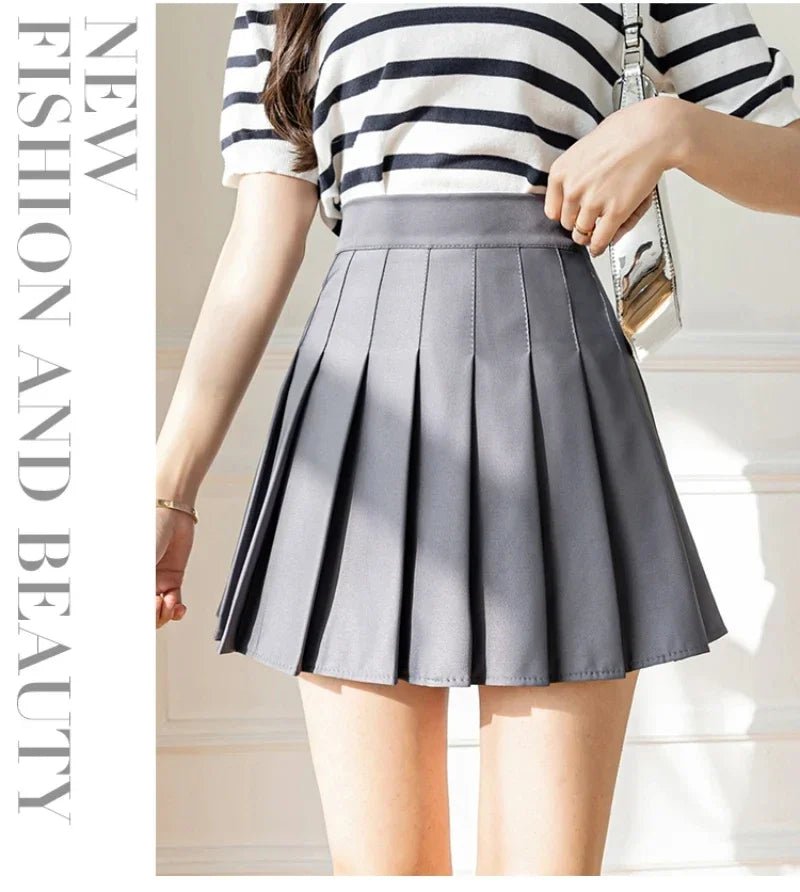 2024 falda blanca con volantes para mujer, falda de verano de cintura alta con cremallera para chica bailando JK, ropa barata, m - VibraStore