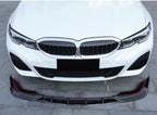 GT Style Front Bumper Lip For BMW BMW 3 Series G20 G21 G28 M340i 330i 330e M Sport 2019-2022 Diffuser Body Kit Glossy Black