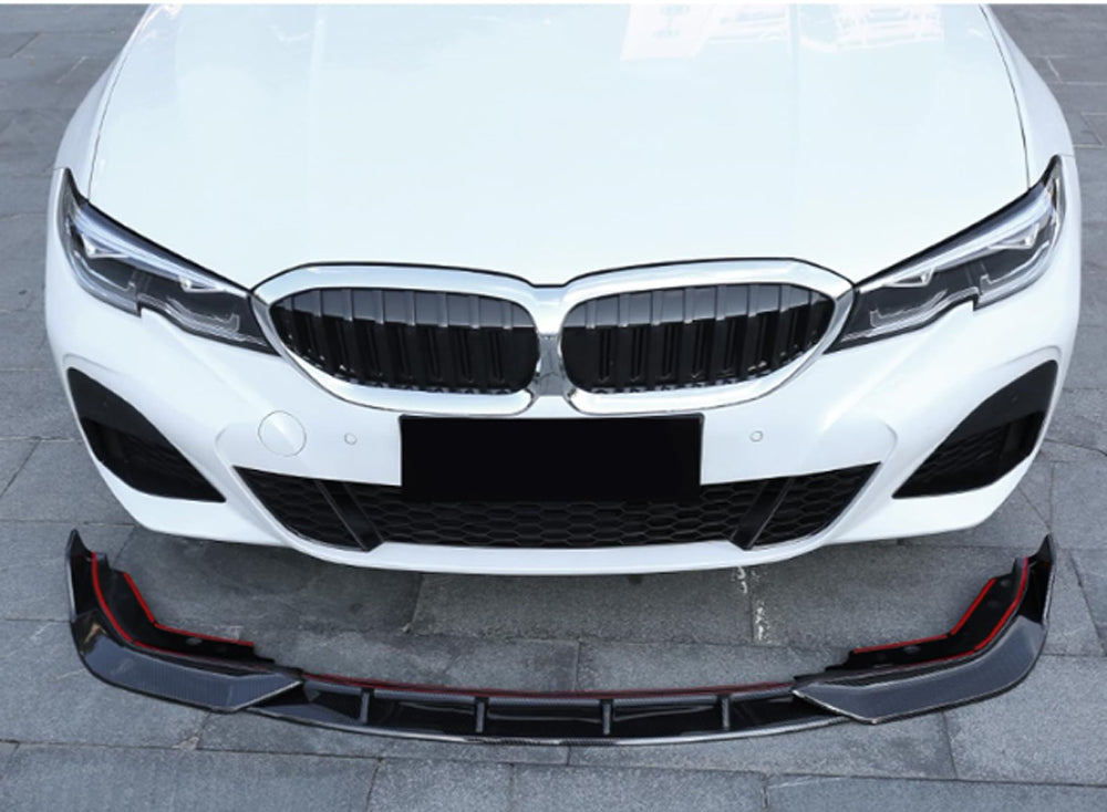 GT Style Front Bumper Lip For BMW BMW 3 Series G20 G21 G28 M340i 330i 330e M Sport 2019-2022 Diffuser Body Kit Glossy Black