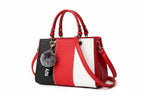 Women Hairball Ornaments Totes Patchwork Handbag Party Purse Ladies Messenger Crossbody Shoulder Bags Women Handbags