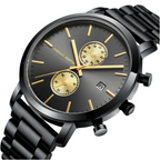 Reloj Hannah Martin Top para hombre, marca de estilo empresarial, acero inoxidable, moda, resistente al agua, deportivo, reloj de cuarzo multifuncional para hombre