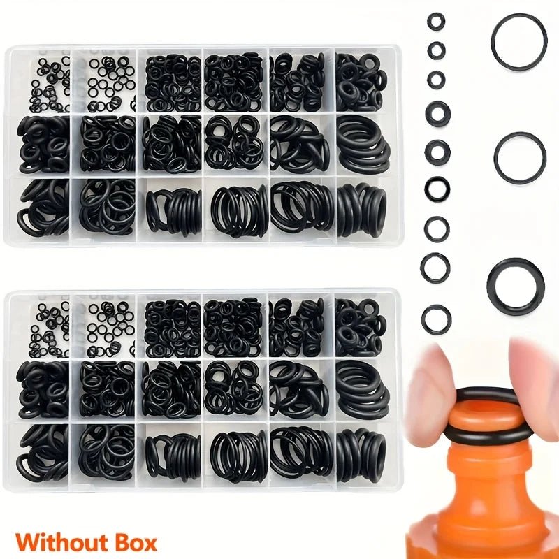 225pcs O - Ring Kit: Durable Rubber Seals for Automotive & Machinery, Ideal for Plumbing - Oil & Water Resistant, Assorted Sizes - VibraStore