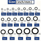 225pcs O - Ring Kit: Durable Rubber Seals for Automotive & Machinery, Ideal for Plumbing - Oil & Water Resistant, Assorted Sizes - VibraStore