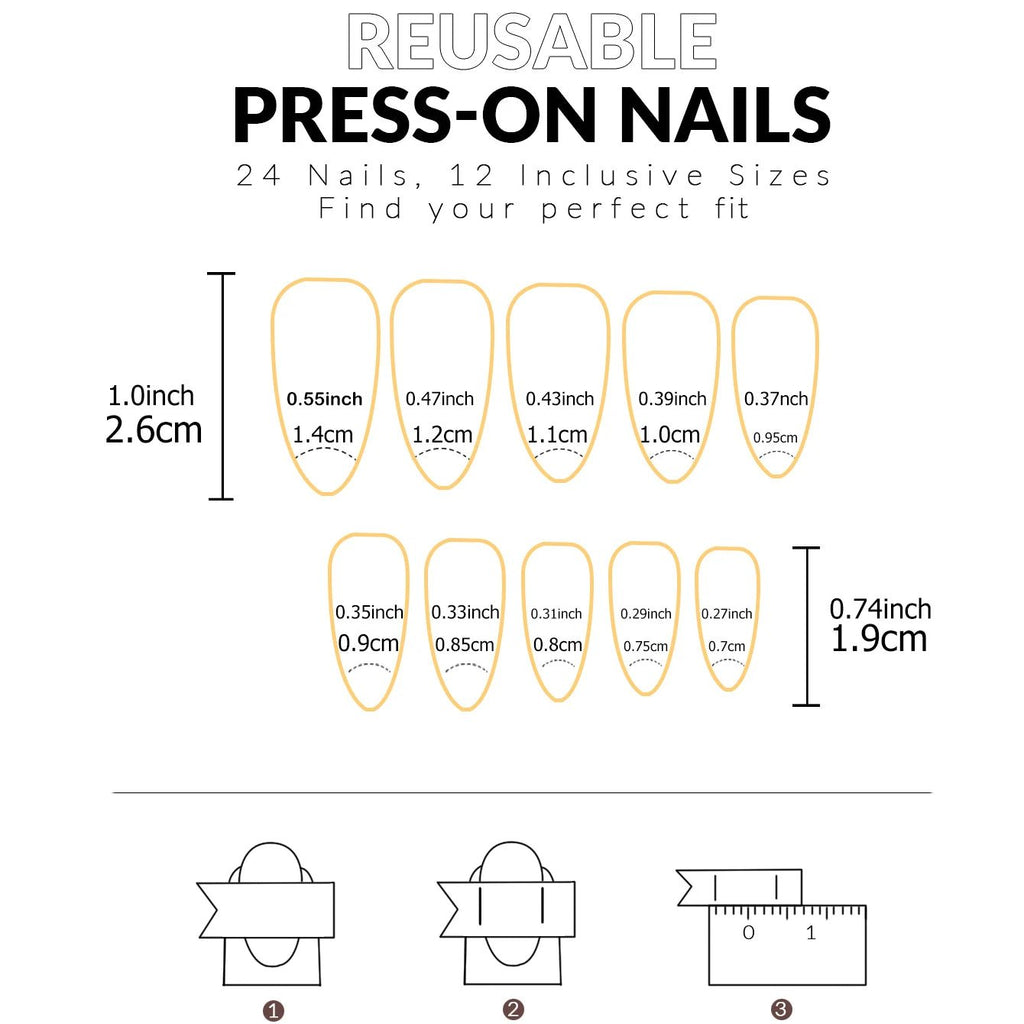 24 Uds. Prensa de uñas de color rojo oscuro, uñas postizas de almendra media, sangre roja intenso, corta, de tacón alto, uñas postizas ovaladas acrílicas reutilizables - VibraStore
