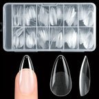 240 Uds. De uñas postizas de cobertura completa medio mate de almendra, puntas de extensión de uñas de Gel suave, 12 tamaños, prensa en uñas, salón en casa DIY - VibraStore