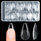 240 Uds. De uñas postizas de cobertura completa medio mate de almendra, puntas de extensión de uñas de Gel suave, 12 tamaños, prensa en uñas, salón en casa DIY - VibraStore