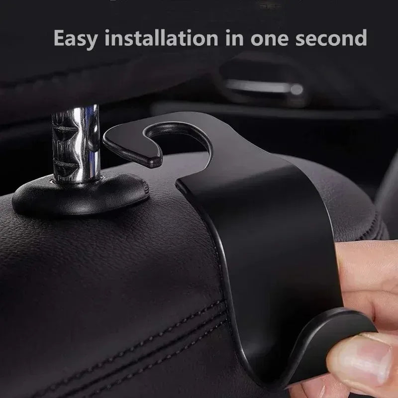 2/4Pcs Car Headrest Hooks Hanger for Bags Seat Back Organizer Holder Clips Auto Fastener Hooks Car Storage Interior Accessories - VibraStore