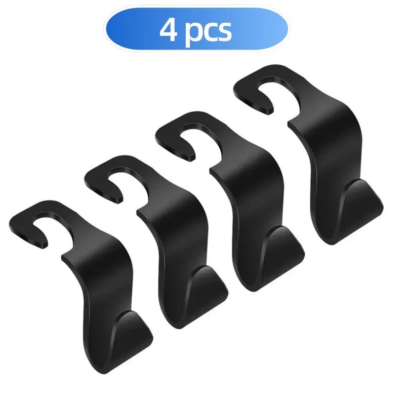2/4Pcs Car Headrest Hooks Hanger for Bags Seat Back Organizer Holder Clips Auto Fastener Hooks Car Storage Interior Accessories - VibraStore