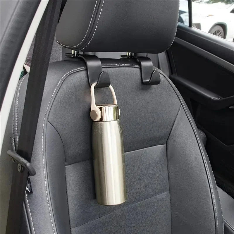 2/4Pcs Car Headrest Hooks Hanger for Bags Seat Back Organizer Holder Clips Auto Fastener Hooks Car Storage Interior Accessories - VibraStore