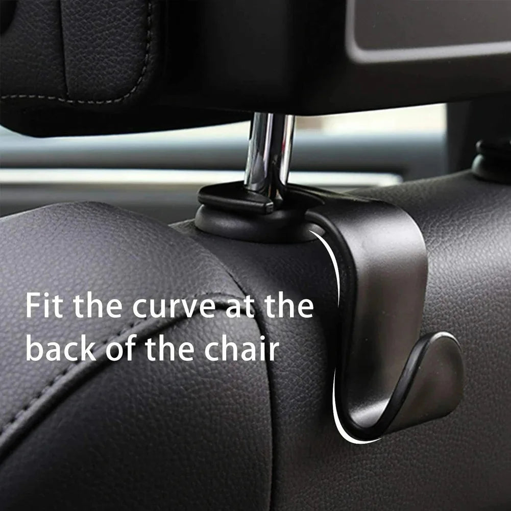 2/4Pcs Car Headrest Hooks Hanger for Bags Seat Back Organizer Holder Clips Auto Fastener Hooks Car Storage Interior Accessories - VibraStore