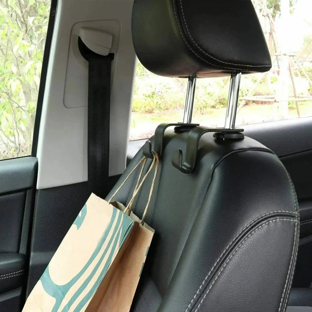 2/4Pcs Car Headrest Hooks Hanger for Bags Seat Back Organizer Holder Clips Auto Fastener Hooks Car Storage Interior Accessories - VibraStore