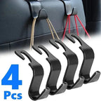 2/4Pcs Car Headrest Hooks Hanger for Bags Seat Back Organizer Holder Clips Auto Fastener Hooks Car Storage Interior Accessories - VibraStore