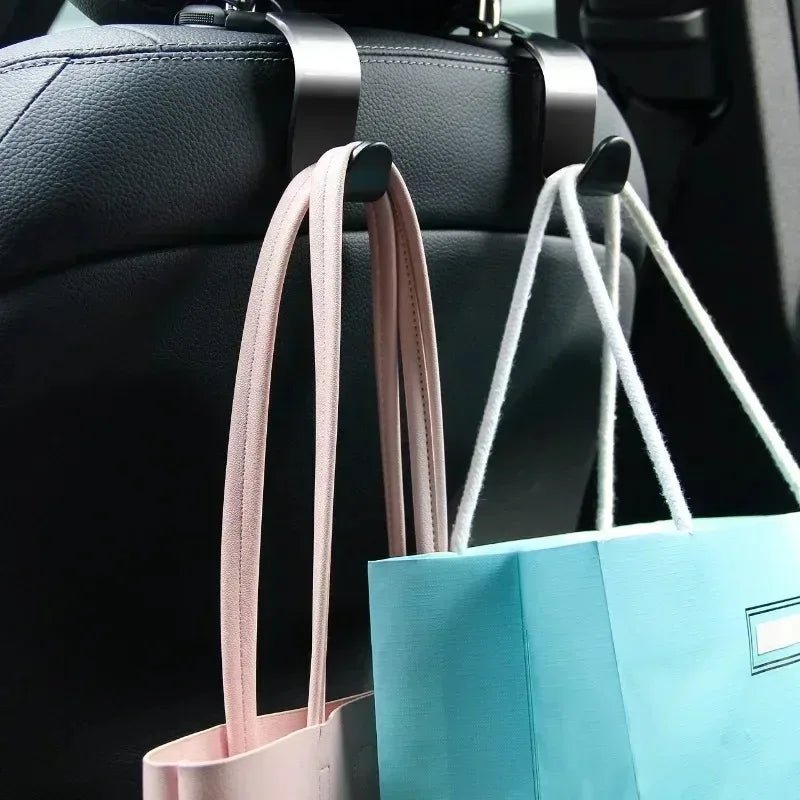 2/4Pcs Car Headrest Hooks Hanger for Bags Seat Back Organizer Holder Clips Auto Fastener Hooks Car Storage Interior Accessories - VibraStore