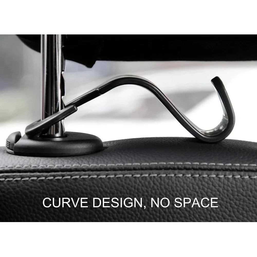 2/4Pcs Car Headrest Hooks Hanger for Bags Seat Back Organizer Holder Clips Auto Fastener Hooks Car Storage Interior Accessories - VibraStore