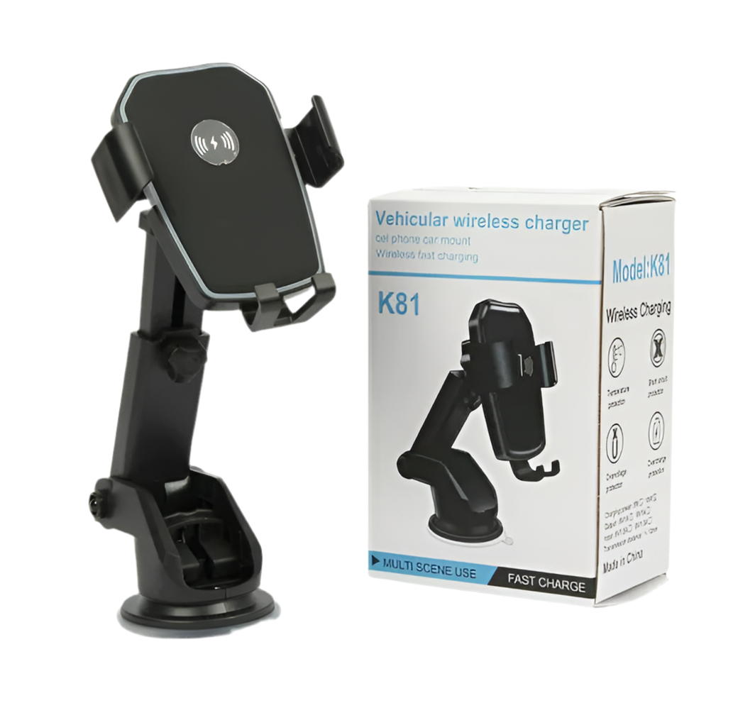 Qi Wireless Fast Charging Car Charger Mount Holder Stand 2 In 1 For Cell Phone