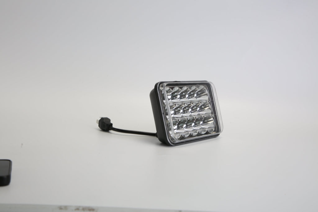 2Pcs 4x6in Car LED Headlights Vehicle Rectangular Headlamp With H4 Socket H4 - to - 3Pins Adapter With High Low Beam White Light IP68 Waterproof For 10 - 80V SUV Truck Sedan Car Motorcycle - VibraStore