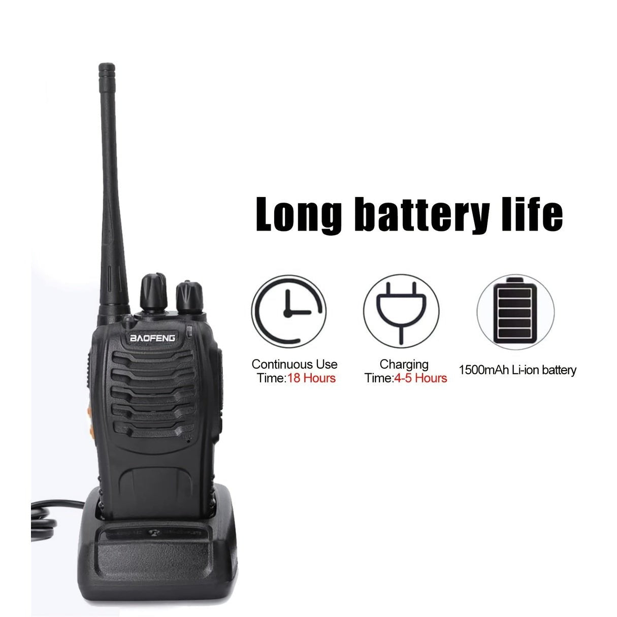 2pcs BAOFENG BF - 888S UHF 400 - 480MHz Amateur Radio Walkie Talkies, 2 - Way Handheld Two - Way Radios with, Portable FM/PM Transmission for Adults, Hiking, Camping, Emergency Radio, Boat Radio, Handheld Radio Pouch - VibraStore