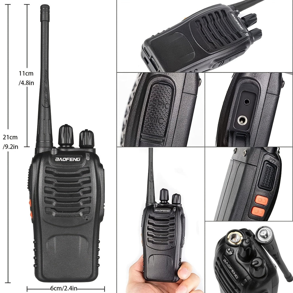 2pcs BAOFENG BF - 888S UHF 400 - 480MHz Amateur Radio Walkie Talkies, 2 - Way Handheld Two - Way Radios with, Portable FM/PM Transmission for Adults, Hiking, Camping, Emergency Radio, Boat Radio, Handheld Radio Pouch - VibraStore