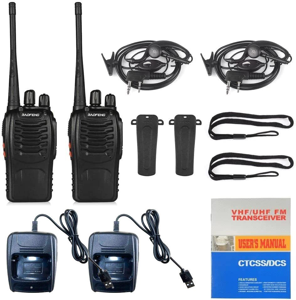 2pcs BAOFENG BF - 888S UHF 400 - 480MHz Amateur Radio Walkie Talkies, 2 - Way Handheld Two - Way Radios with, Portable FM/PM Transmission for Adults, Hiking, Camping, Emergency Radio, Boat Radio, Handheld Radio Pouch - VibraStore