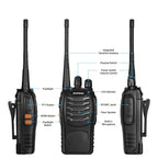 2pcs BAOFENG BF - 888S UHF 400 - 480MHz Amateur Radio Walkie Talkies, 2 - Way Handheld Two - Way Radios with, Portable FM/PM Transmission for Adults, Hiking, Camping, Emergency Radio, Boat Radio, Handheld Radio Pouch - VibraStore