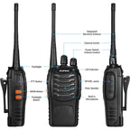 2pcs BAOFENG BF - 888S UHF 400 - 480MHz Amateur Radio Walkie Talkies, 2 - Way Handheld Two - Way Radios with, Portable FM/PM Transmission for Adults, Hiking, Camping, Emergency Radio, Boat Radio, Handheld Radio Pouch - VibraStore