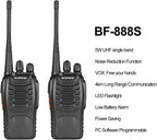 2pcs BAOFENG BF - 888S UHF 400 - 480MHz Amateur Radio Walkie Talkies, 2 - Way Handheld Two - Way Radios with, Portable FM/PM Transmission for Adults, Hiking, Camping, Emergency Radio, Boat Radio, Handheld Radio Pouch - VibraStore