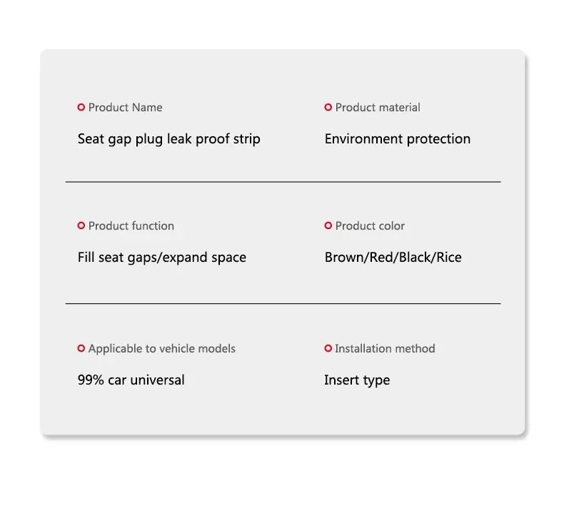 2Pcs Car Seat Gap Plug Strip 2025 Proof Seat Gap Storage Organizer Side Seam Car Gap Filler Leak Interior Decoration Universal - VibraStore