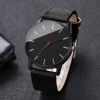 2PCs Men's Gentleman Watch Simple Classic Round Dial Quartz Watch Men's PU Leather Strap Simulated Watch Set - VibraStore