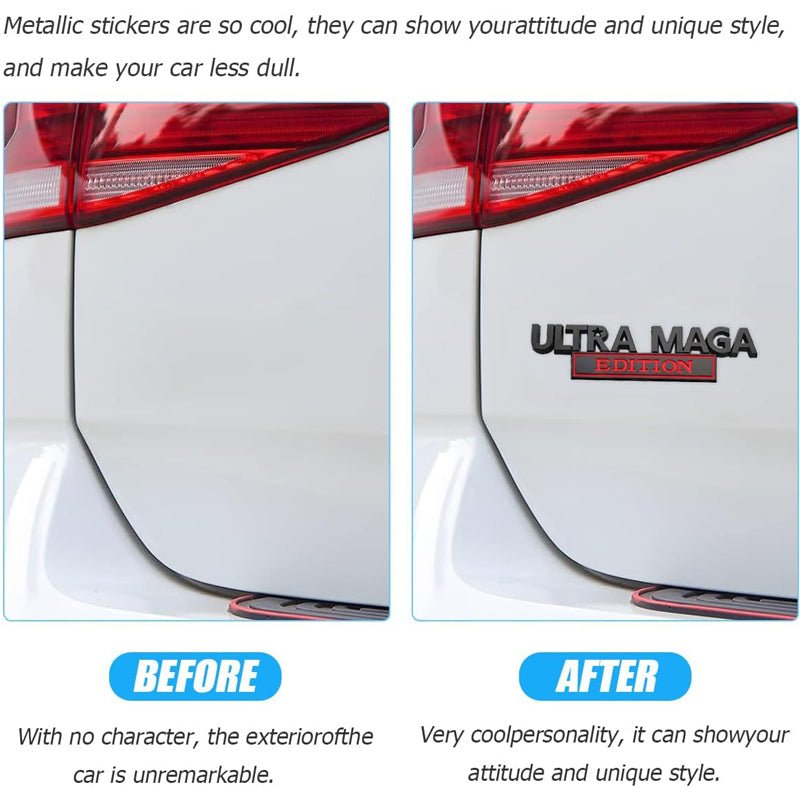 2pcs Ultra MAGA Edition Emblems, Emblem 3D Badge Decal Car Truck SUV,Refrigerator Sticker,Window Display Stickers,Bicycles, Laptops, Fridges - VibraStore