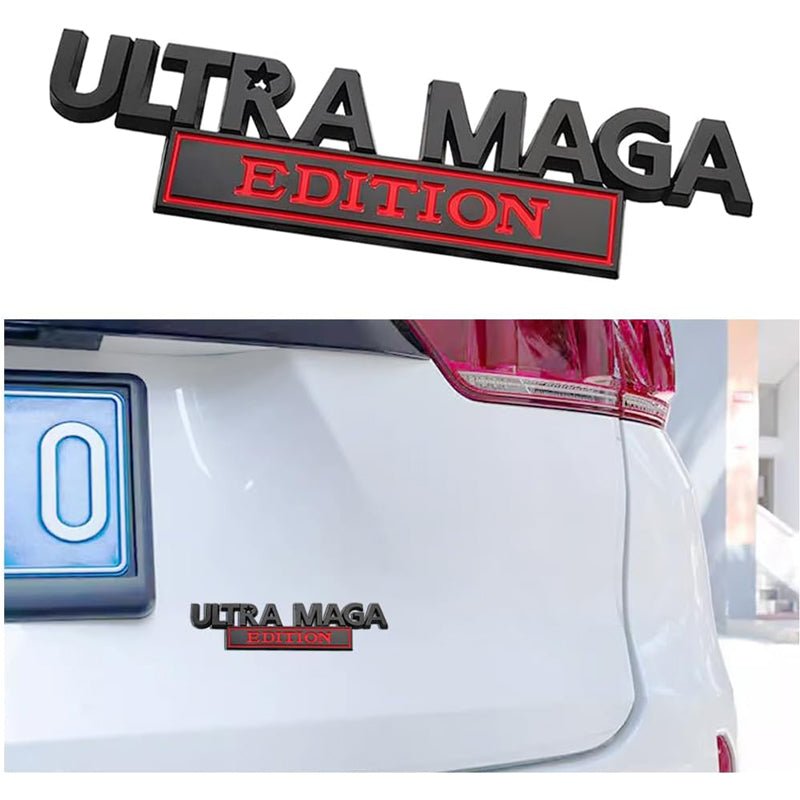 2pcs Ultra MAGA Edition Emblems, Emblem 3D Badge Decal Car Truck SUV,Refrigerator Sticker,Window Display Stickers,Bicycles, Laptops, Fridges - VibraStore
