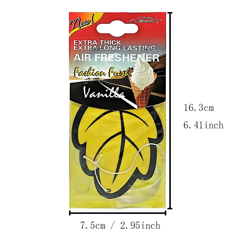 3 - 60pcs Car Air Freshener Natural Scented Tea Paper Auto Hanging Vanilla Perfume Fragrance Leaf Shape Car Accessories Interior - VibraStore
