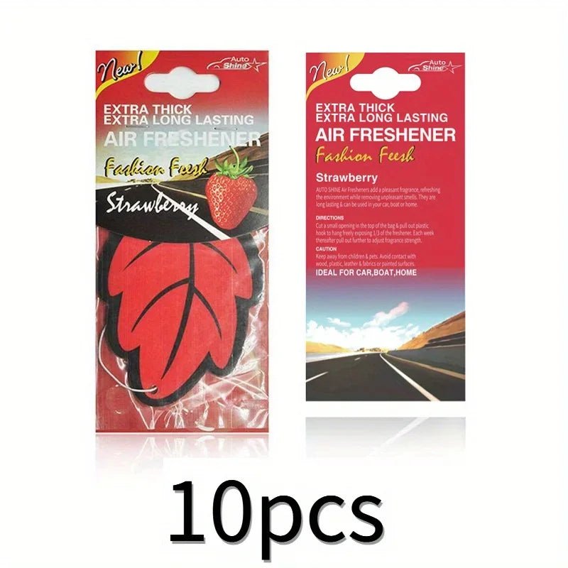 3 - 60pcs Car Air Freshener Natural Scented Tea Paper Auto Hanging Vanilla Perfume Fragrance Leaf Shape Car Accessories Interior - VibraStore