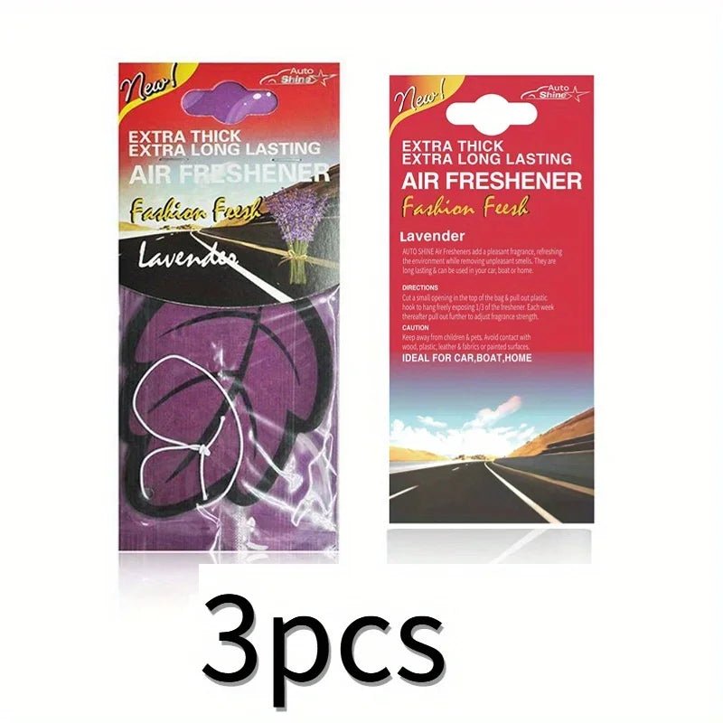 3 - 60pcs Car Air Freshener Natural Scented Tea Paper Auto Hanging Vanilla Perfume Fragrance Leaf Shape Car Accessories Interior - VibraStore