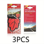 3 - 60pcs Car Air Freshener Natural Scented Tea Paper Auto Hanging Vanilla Perfume Fragrance Leaf Shape Car Accessories Interior - VibraStore