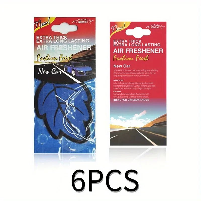 3 - 60pcs Car Air Freshener Natural Scented Tea Paper Auto Hanging Vanilla Perfume Fragrance Leaf Shape Car Accessories Interior - VibraStore