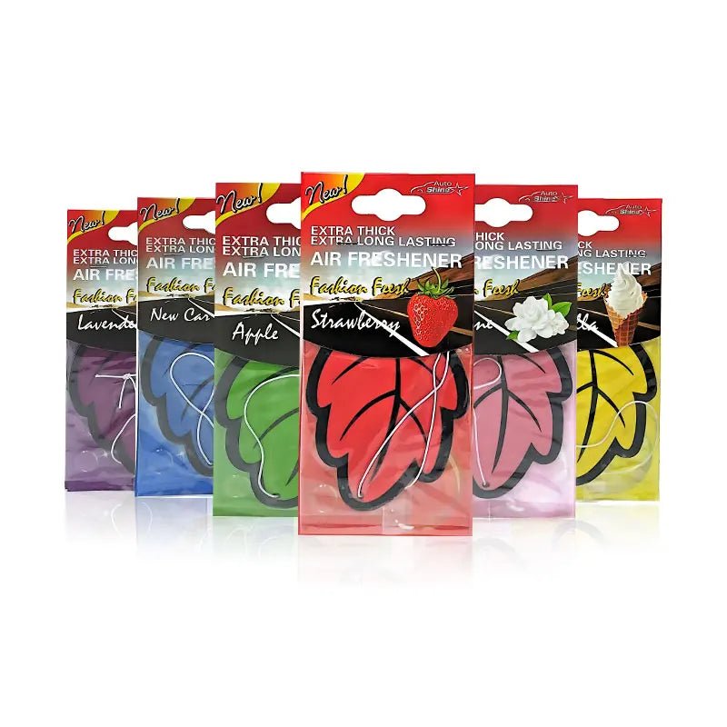 3 - 60pcs Car Air Freshener Natural Scented Tea Paper Auto Hanging Vanilla Perfume Fragrance Leaf Shape Car Accessories Interior - VibraStore