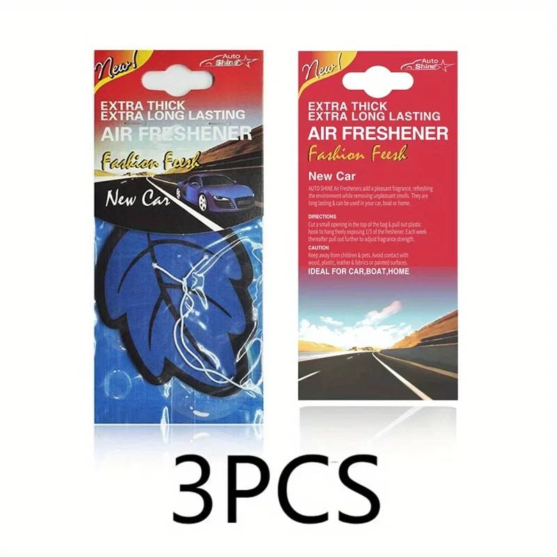 3 - 60pcs Car Air Freshener Natural Scented Tea Paper Auto Hanging Vanilla Perfume Fragrance Leaf Shape Car Accessories Interior - VibraStore