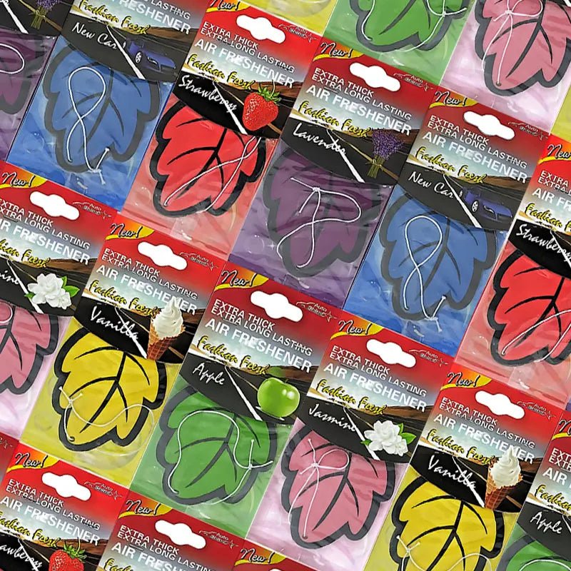 3 - 60pcs Car Air Freshener Natural Scented Tea Paper Auto Hanging Vanilla Perfume Fragrance Leaf Shape Car Accessories Interior - VibraStore