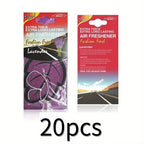 3 - 60pcs Car Air Freshener Natural Scented Tea Paper Auto Hanging Vanilla Perfume Fragrance Leaf Shape Car Accessories Interior - VibraStore