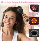 3 In 1 Red Light Scalp Massager Brush Cordless Hair Oil Applicator Massage Comb With 3 Modes Rechargeable IPX7 Waterproof - VibraStore