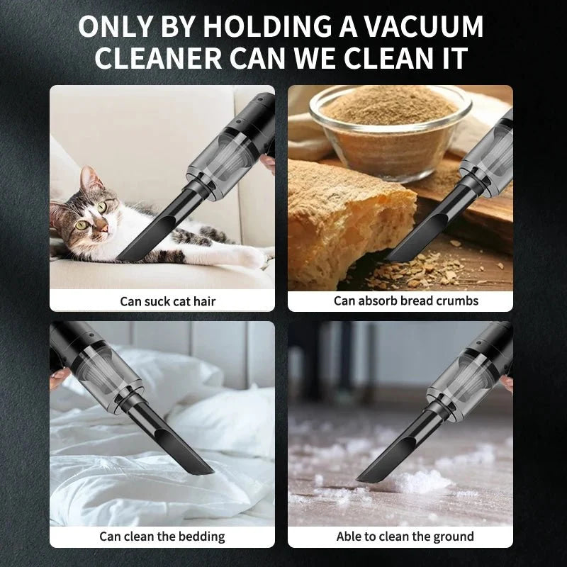 3 - in - 1 Vacuum Cleaner USB Charging Portable Suction And Blowing Function for Small Car And Household Use - VibraStore
