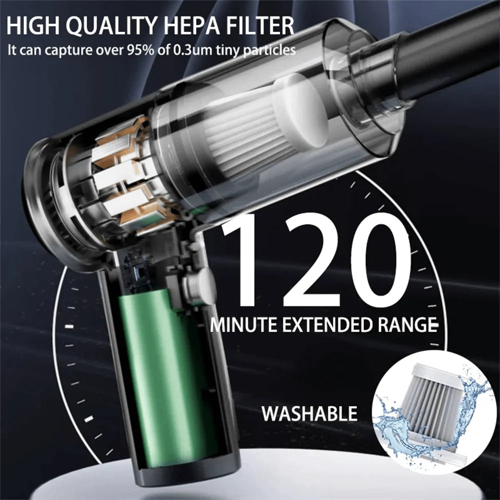 3 - in - 1 Vacuum Cleaner USB Charging Portable Suction And Blowing Function for Small Car And Household Use - VibraStore