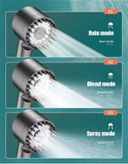 3 Modes Handheld Shower Head Filter Powerful Massage Spa High Pressure Water Saving Showerhead with ON/OFF Switch for Bathroom - VibraStore