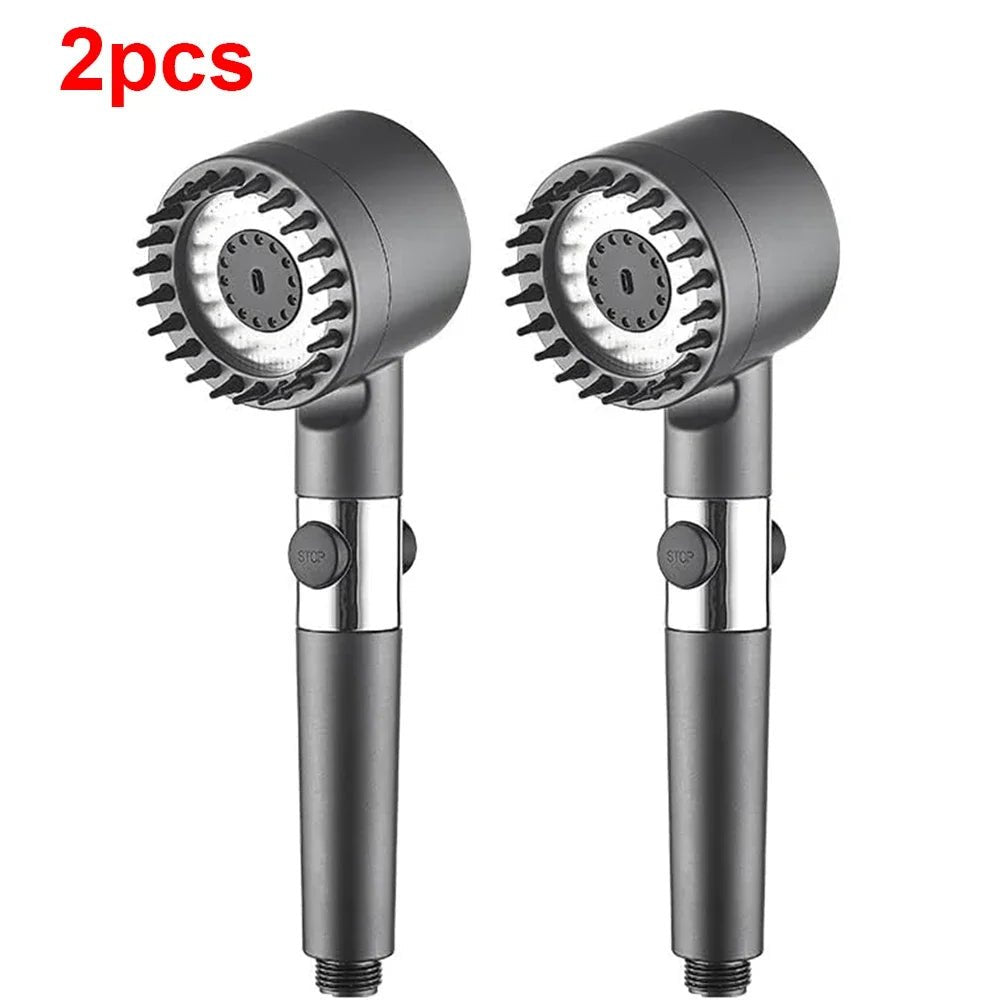 3 Modes Handheld Shower Head Filter Powerful Massage Spa High Pressure Water Saving Showerhead with ON/OFF Switch for Bathroom - VibraStore