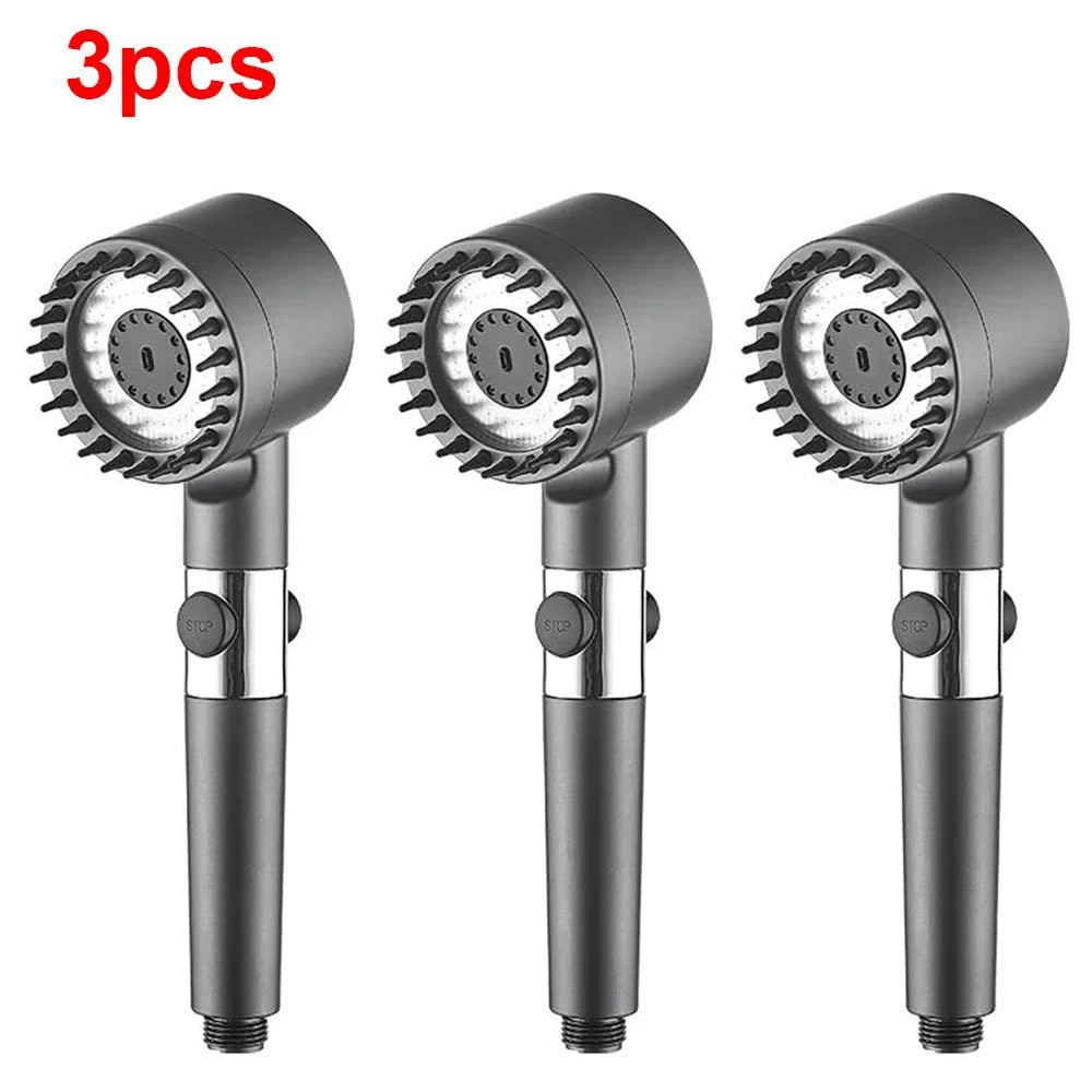 3 Modes Handheld Shower Head Filter Powerful Massage Spa High Pressure Water Saving Showerhead with ON/OFF Switch for Bathroom - VibraStore