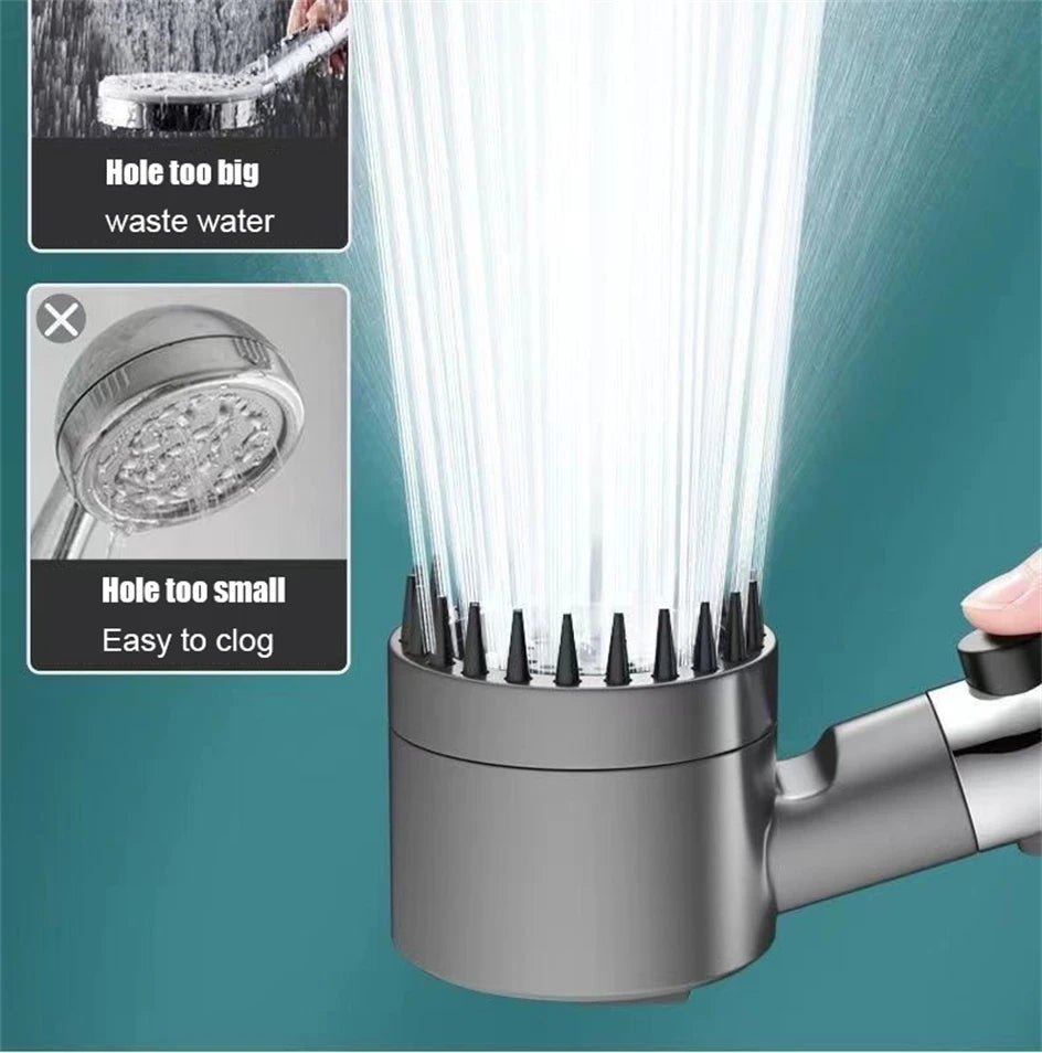 3 Modes Handheld Shower Head Filter Powerful Massage Spa High Pressure Water Saving Showerhead with ON/OFF Switch for Bathroom - VibraStore