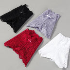 3 uds bragas sexis de encaje Floral, bragas para mujer, lencería suave de cintura baja, ropa interior femenina cómoda, bragas íntimas para niñas - VibraStore