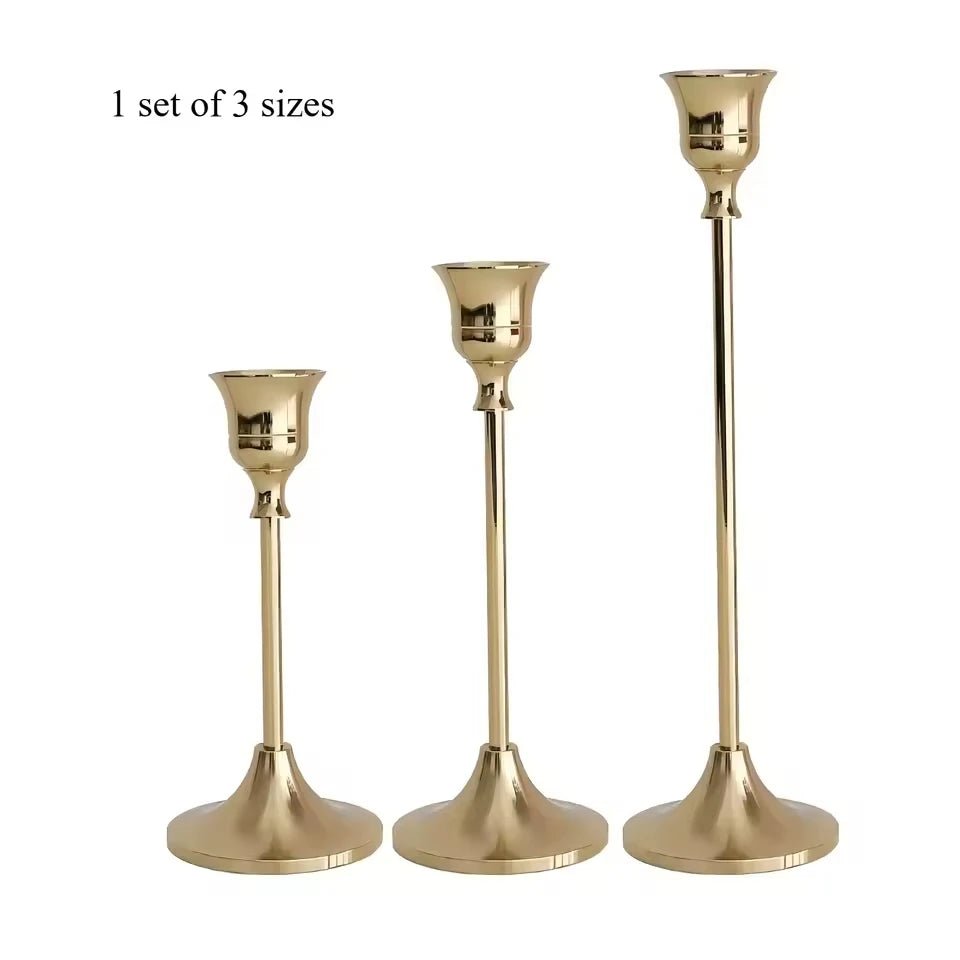 3 unids/set candelabros de Metal de estilo europeo candelabro de moda mesa de boda soporte de vela candelabro - VibraStore